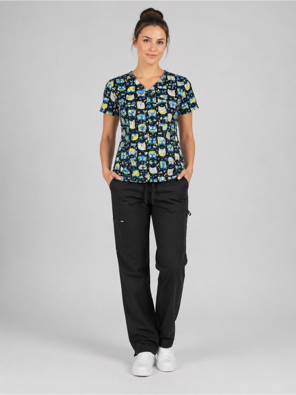 Bonita Scrubs Owl Print Set